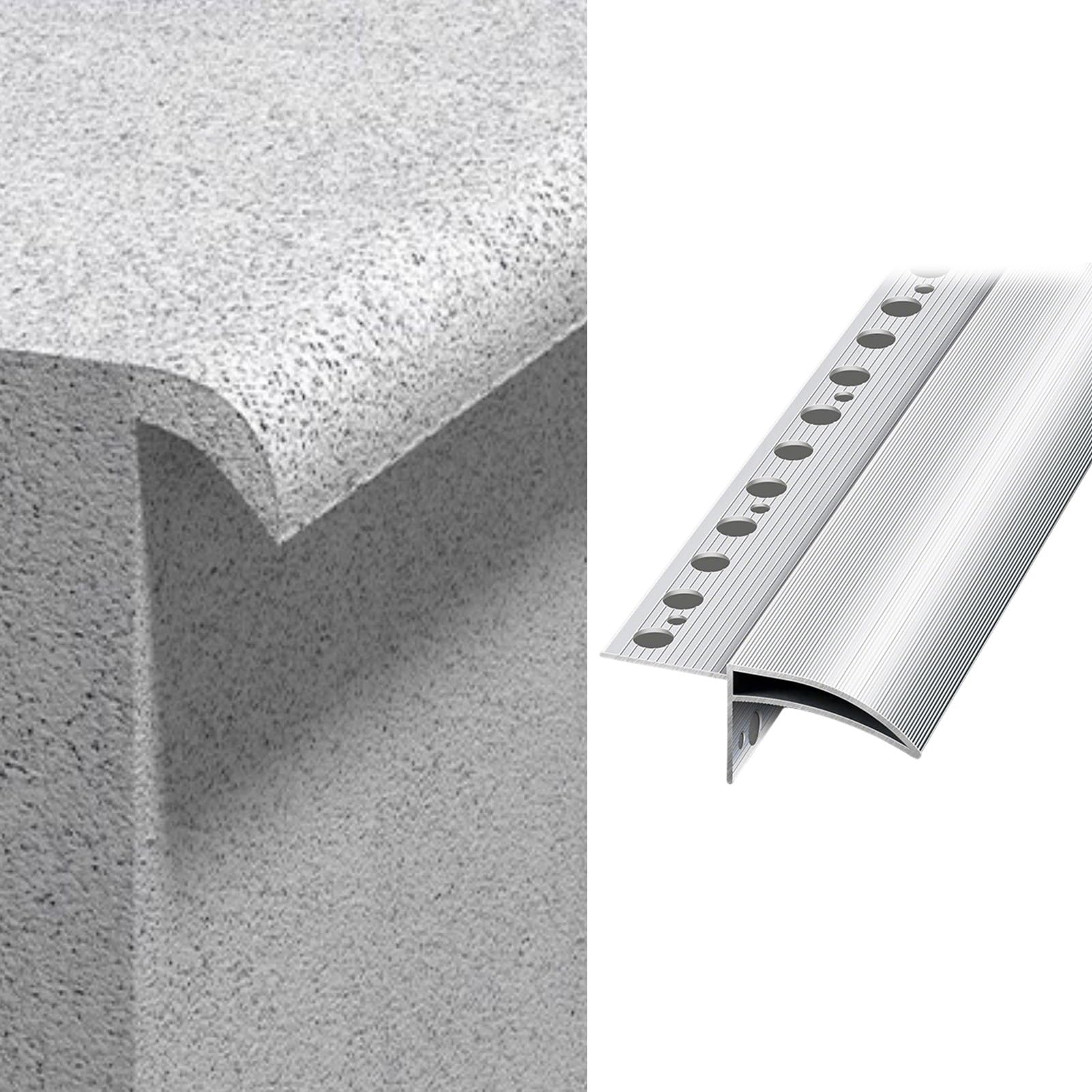 Viiguiy W50mm/2In Concealed Aluminum Rain Diverter, Prevents Moisture Drip Edge Flashing Profile, Guides Rainwater Away Wall Eaves Edge Trim, Embedded Installation(,L2.1m/6.9Ft)