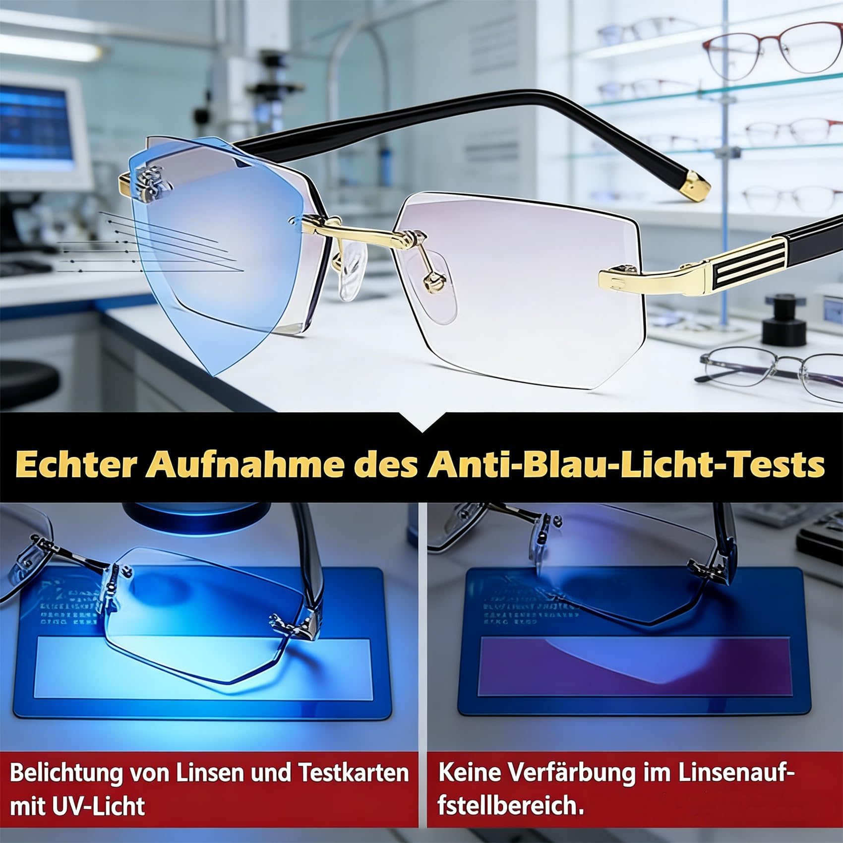 Neslemy Brille, Autofokus Brille Mit Selbsteinstellung, Intelligente Zoom-Brillen Mit Blaulichtschutz Für Damen Und Herren, Für Menschen Mittleren & Höheren Alters, Weiche Silikon-Nasenpads (Mix)