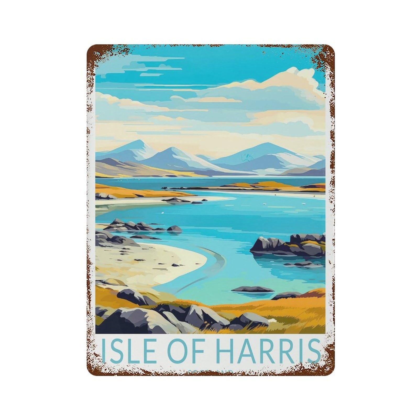 xiaoxiaoshen Isle of Harris Travel Scotland Island Gifts Wall Decor Art Metal Tin Poster Modern Home Decor Art Home Bar Shop Decorations Vintage Sign 40x30cm