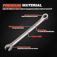 Vista 3 de Combination Wrench Set Metric (CR-V) -12-Piece Wrench Set with Organizer 8-19mm Chrome Vanadium Steel