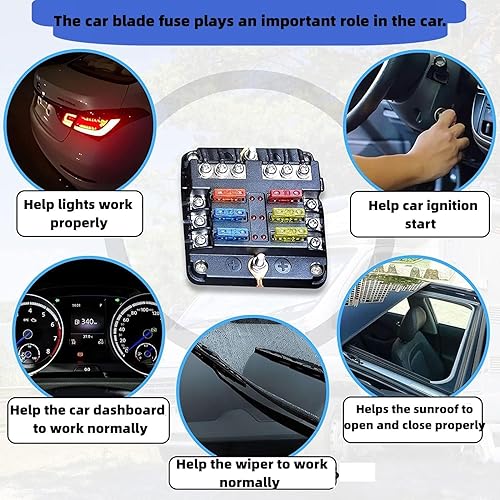Miniatura 5 de Juego surtido de fusibles para automóvil, 300 unidades - 160 fusibles de hoja mini automotriz + 140 fusibles automáticos estándar (2A, 3A, 5A, 7.5A,