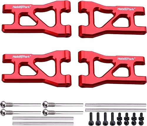 Miniatura 5 de Hobbypark Juego de brazos de suspensión de aluminio (delanteros y traseros) para Traxxas 118 LaTrax Teton Upgrades Desert Prerunner, piezas de