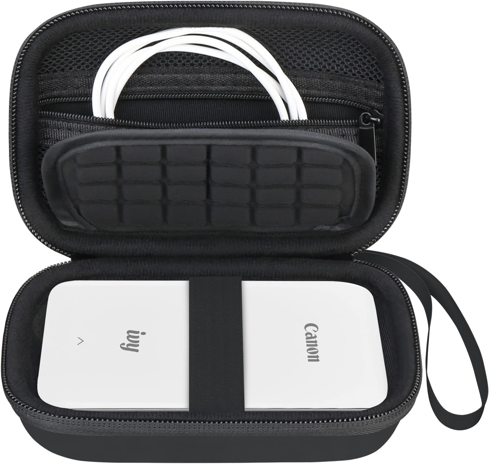 Carrying Case for Canon IVY 2 Mini/Canon IVY Mini/Canon IVY CLIQ CLIQ+ CLIQ 2 CLIQ+2 photo printer Portable Wireless Bluetooth Instant Camera Printer,Mesh Bag fits Photo Paper Cable,Black+Black