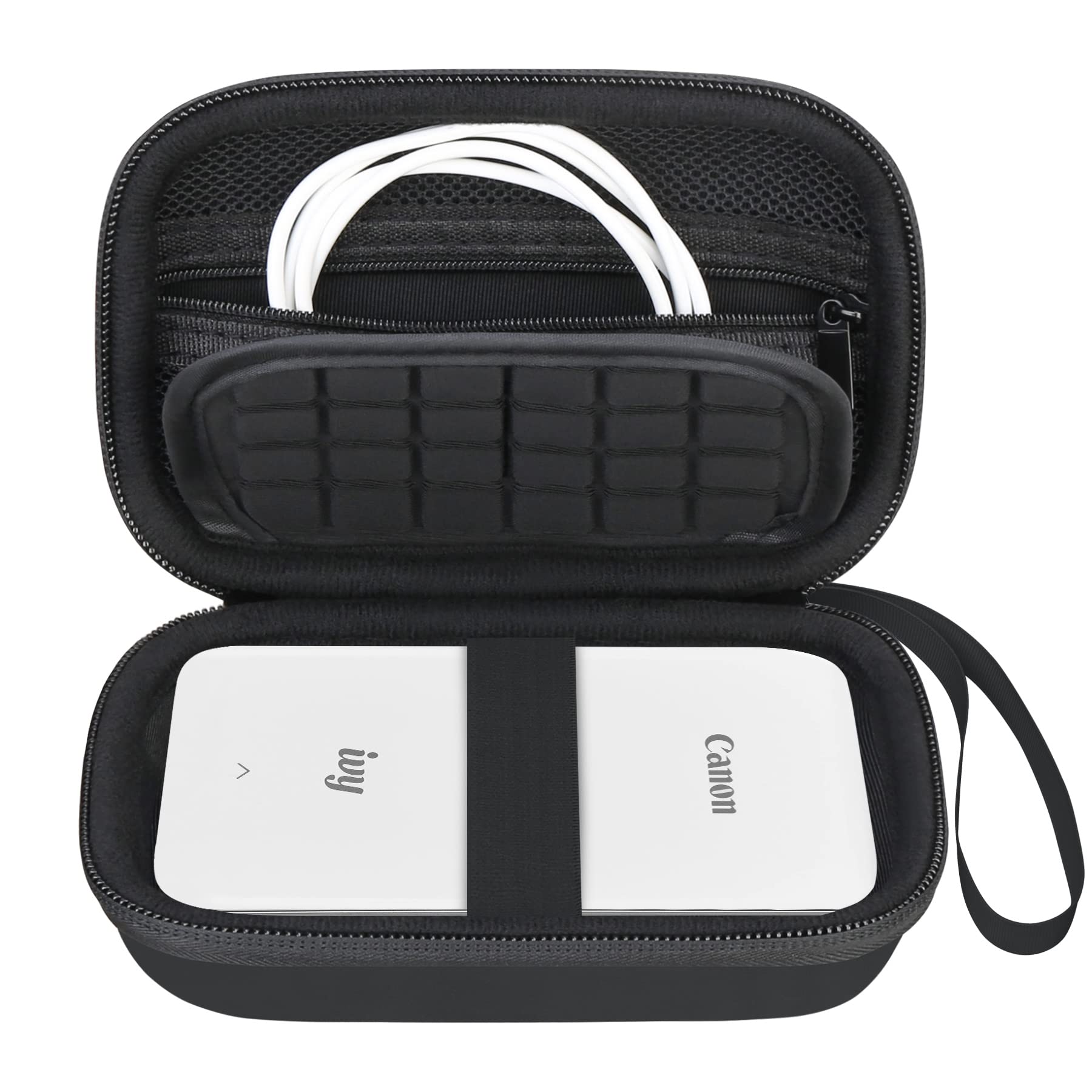 Carrying Case for Canon IVY 2 Mini/Canon IVY Mini/Canon IVY CLIQ CLIQ+ CLIQ 2 CLIQ+2 photo printer Portable Wireless Bluetooth Instant Camera Printer,Mesh Bag fits Photo Paper Cable,Black+Black