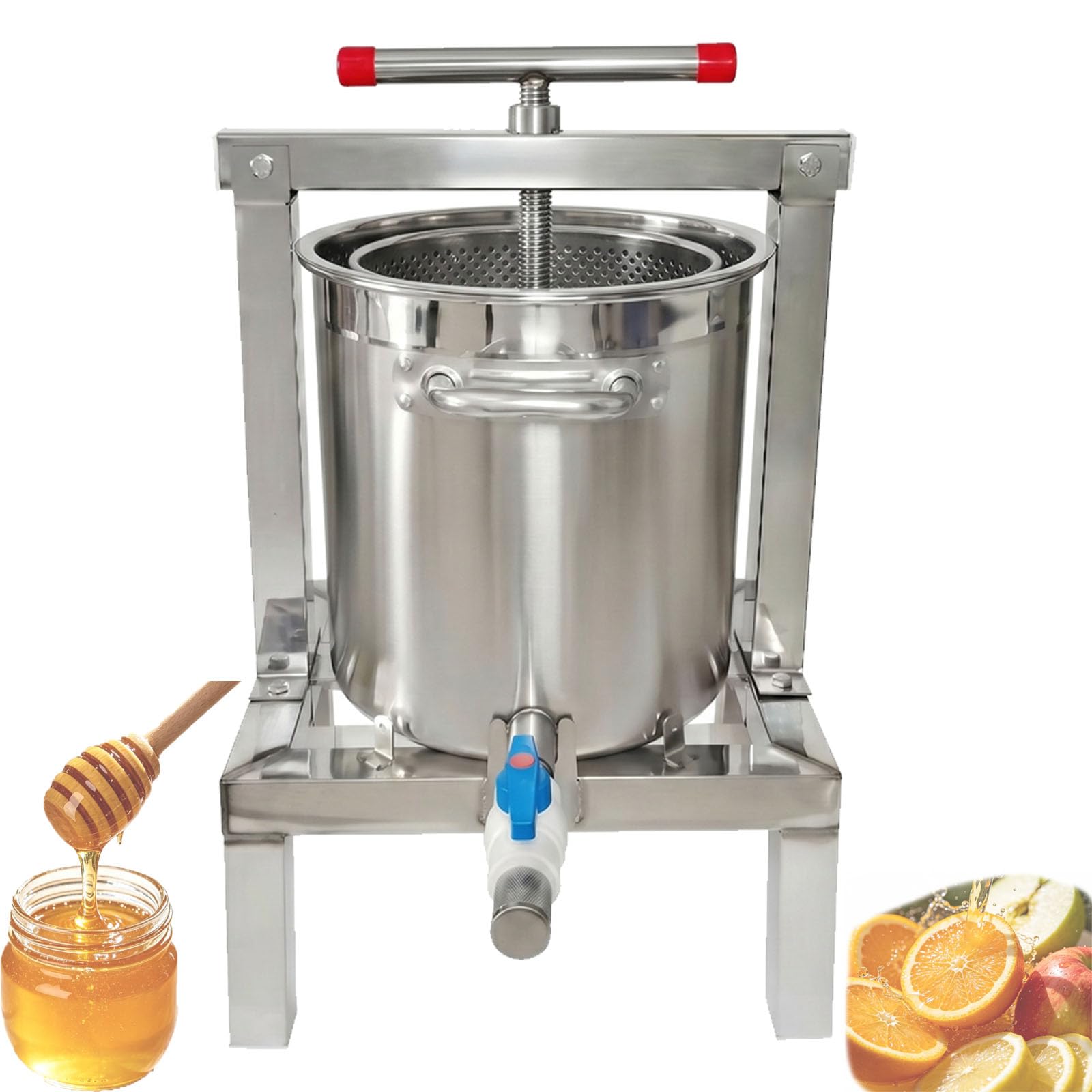 Estrattore per miele, pressa per vino e frutta, in acciaio inox, a forma di T, manuale, per succhi, verdure, vino, miele