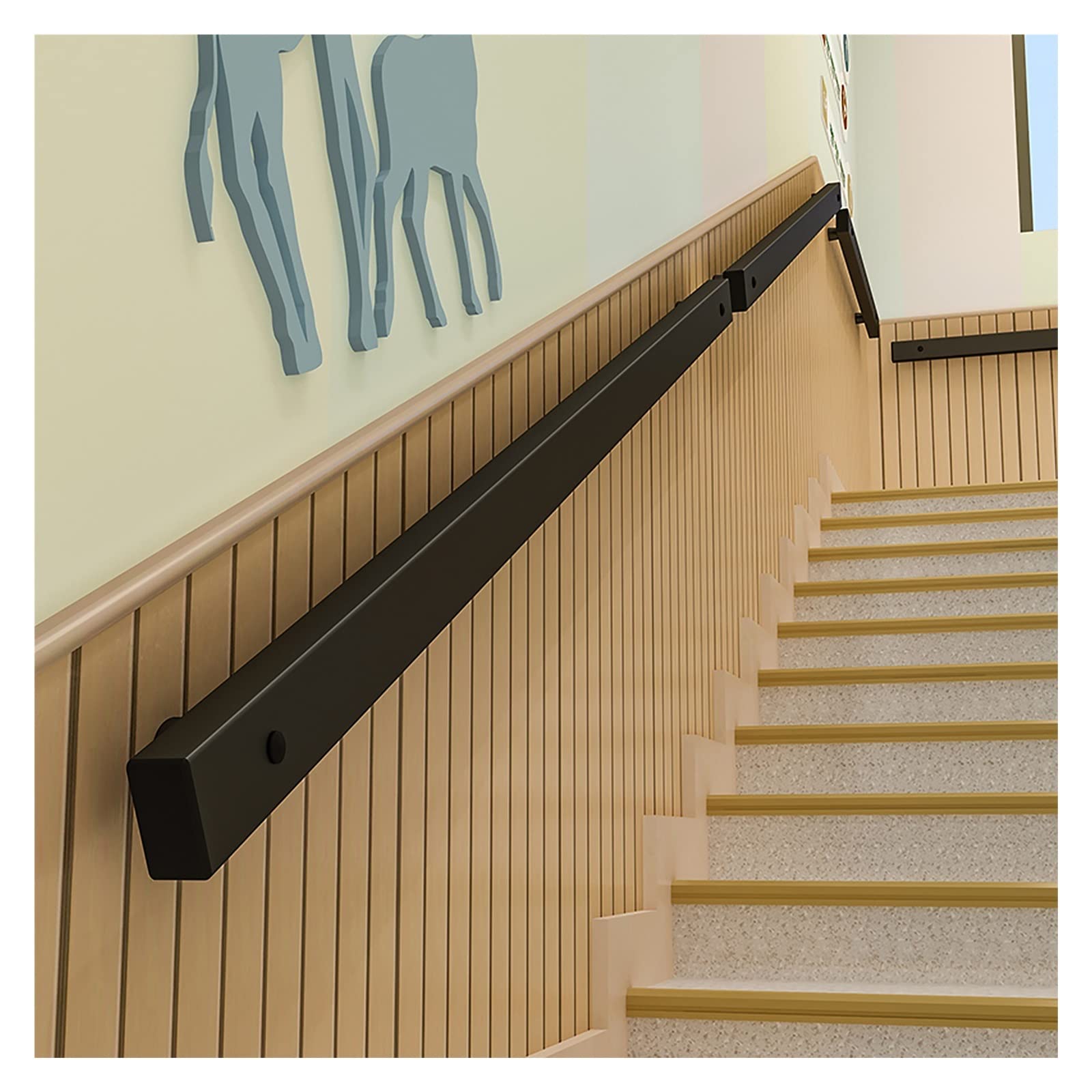 Rampe d'escalier noire en acier inoxydable de 6 à 20 pieds pour villas