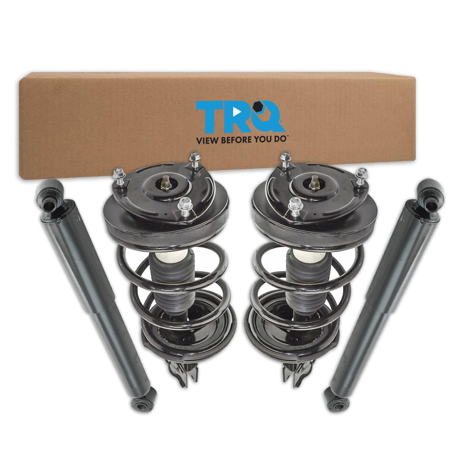 TRQ Front and Rear Complete Strut Assembly &amp; Shock Absorber Kit Complete Strut &amp; Coil Spring Assembly Compatible with 2007-2008 Hyundai Entourage 2006-2014 Kia Sedona