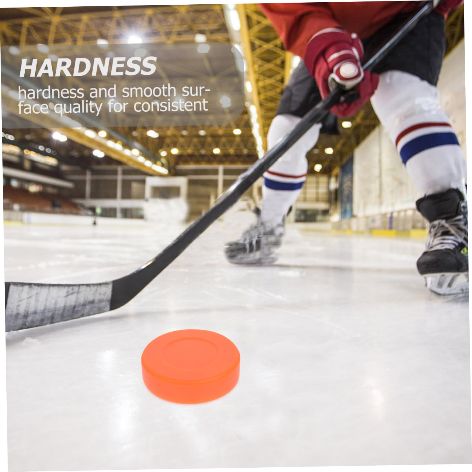 Balles de Hockey D’entraînement Orange en PVC, Lot de 3, Rondes | Glisse à Faible Friction, Usage en Compétition, pour Béton Lisse, Pièce de Rechange