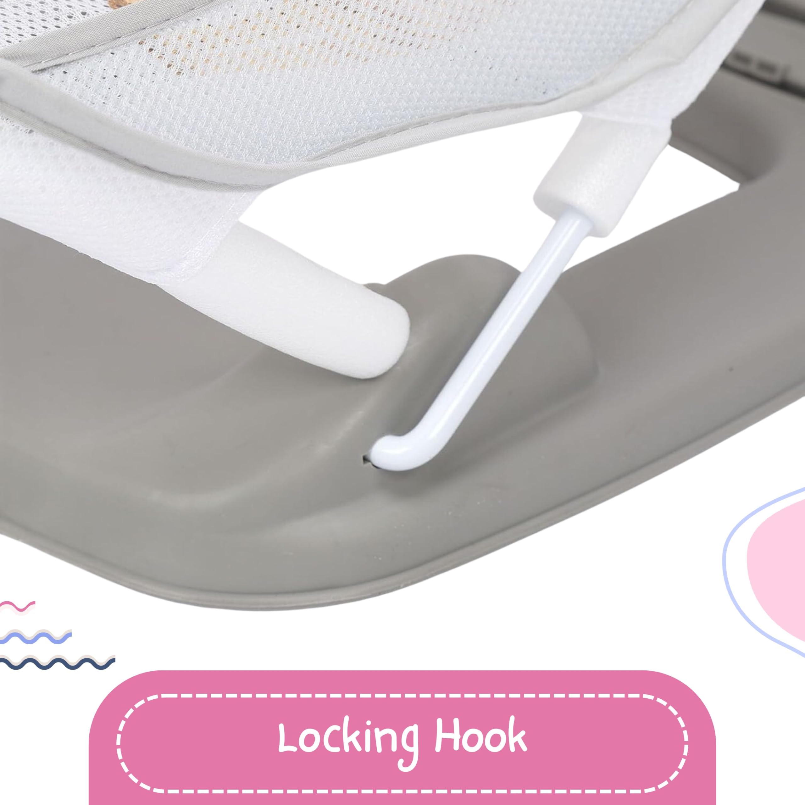 OBABY Newborn Baby Bather Foldable/Reclining/Quick Dry/Portable/Soft Cushion/Non-Slip 3 Position Adjustable, Printed and Colorful Infant Bather for Daily use. (0-18 Months) - Image 5 thumbnail