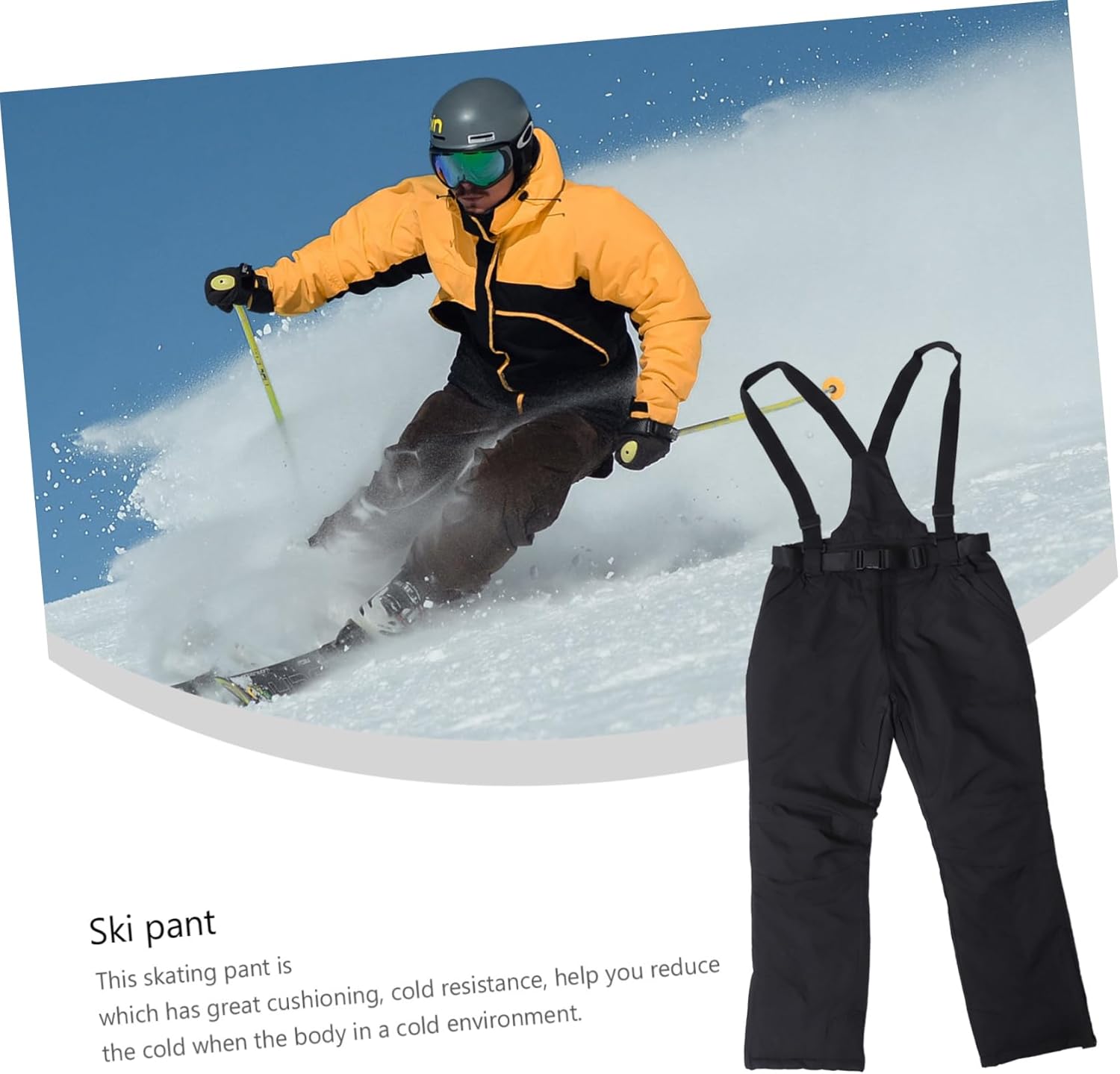 Mikikit Men's Waterproof Windproof Ski Pants Warm Thick Winter Outdoor Snow Pants for Skiing and Snowboarding Black