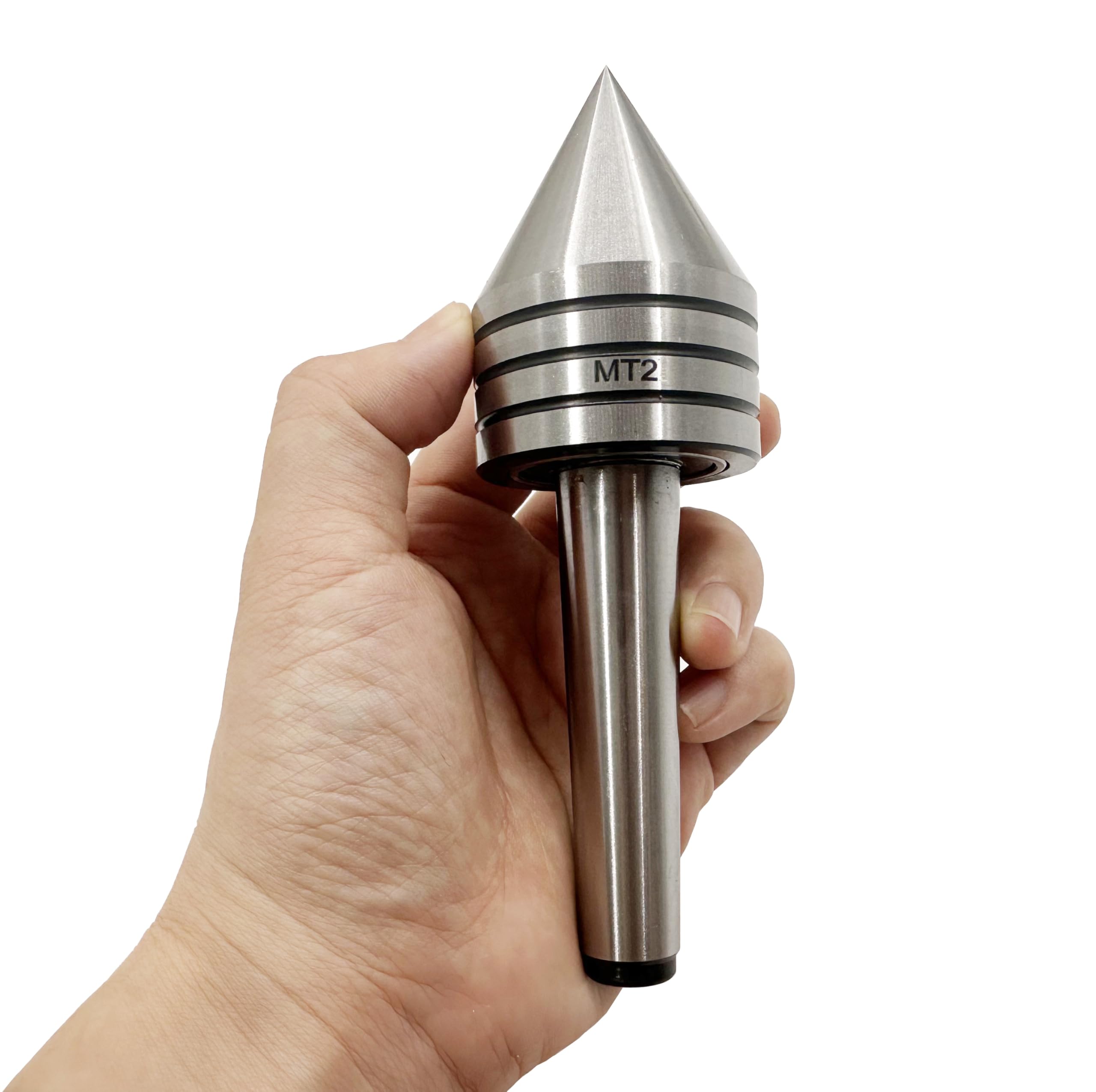 Wood Lathe Accessories MT2 Heavy Duty Live Tailstock Center Woodworking Wood Lathe Ball Bearing Rotary 60 Degree Point (MT2)