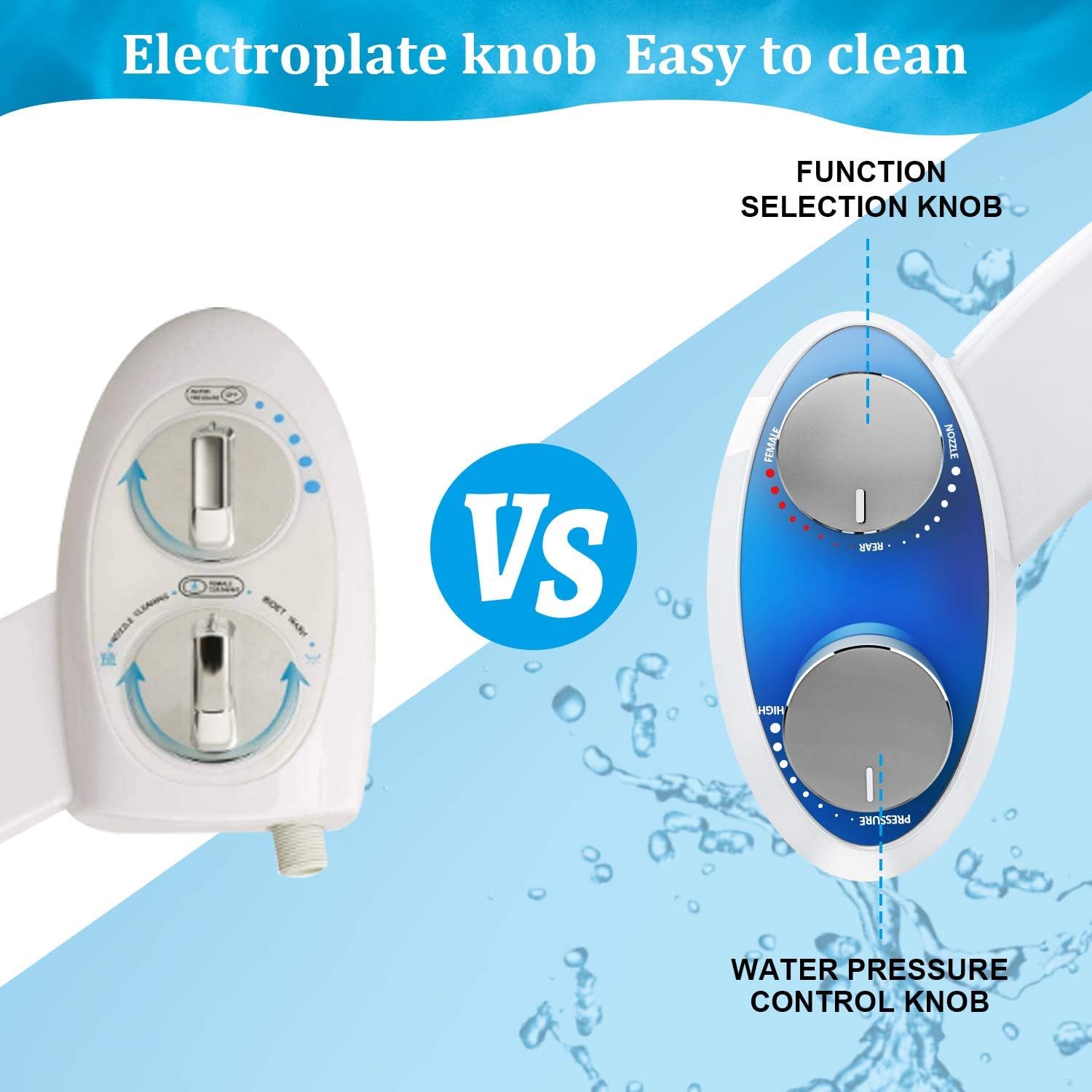 Bidet for Toilet Seat Attachment with Self Cleaning Dual Nozzle -Non-Electric Bidet Spray for Toilet,Fresh Water Spray for Sanitary and Feminine Wash - - 