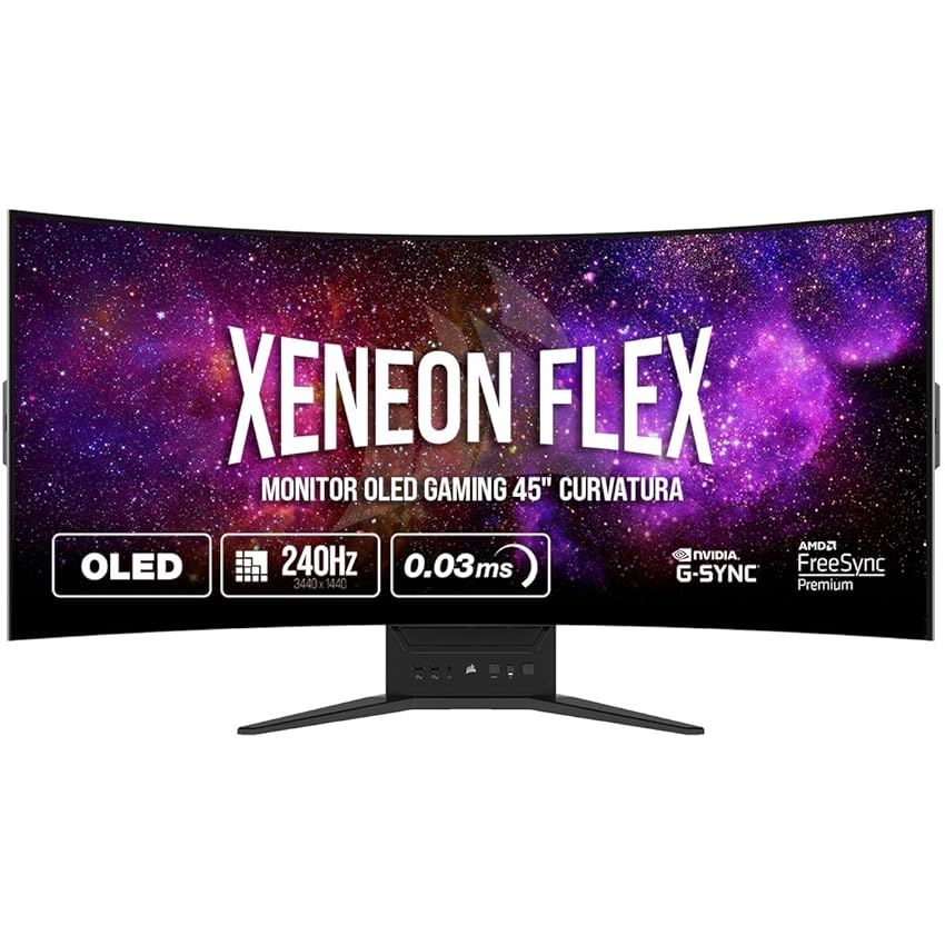 Immagine del prodotto Corsair XENEON FLEX 45WQHD240 Monitor Gaming - 45 Pollici OLED WQHD (3440 x 1440) Monitor con Curvatura Regolabile, 240 Hz, NVIDIA® Compatibile con G-SYNC, AMD FreeSync™ Premium - Nero