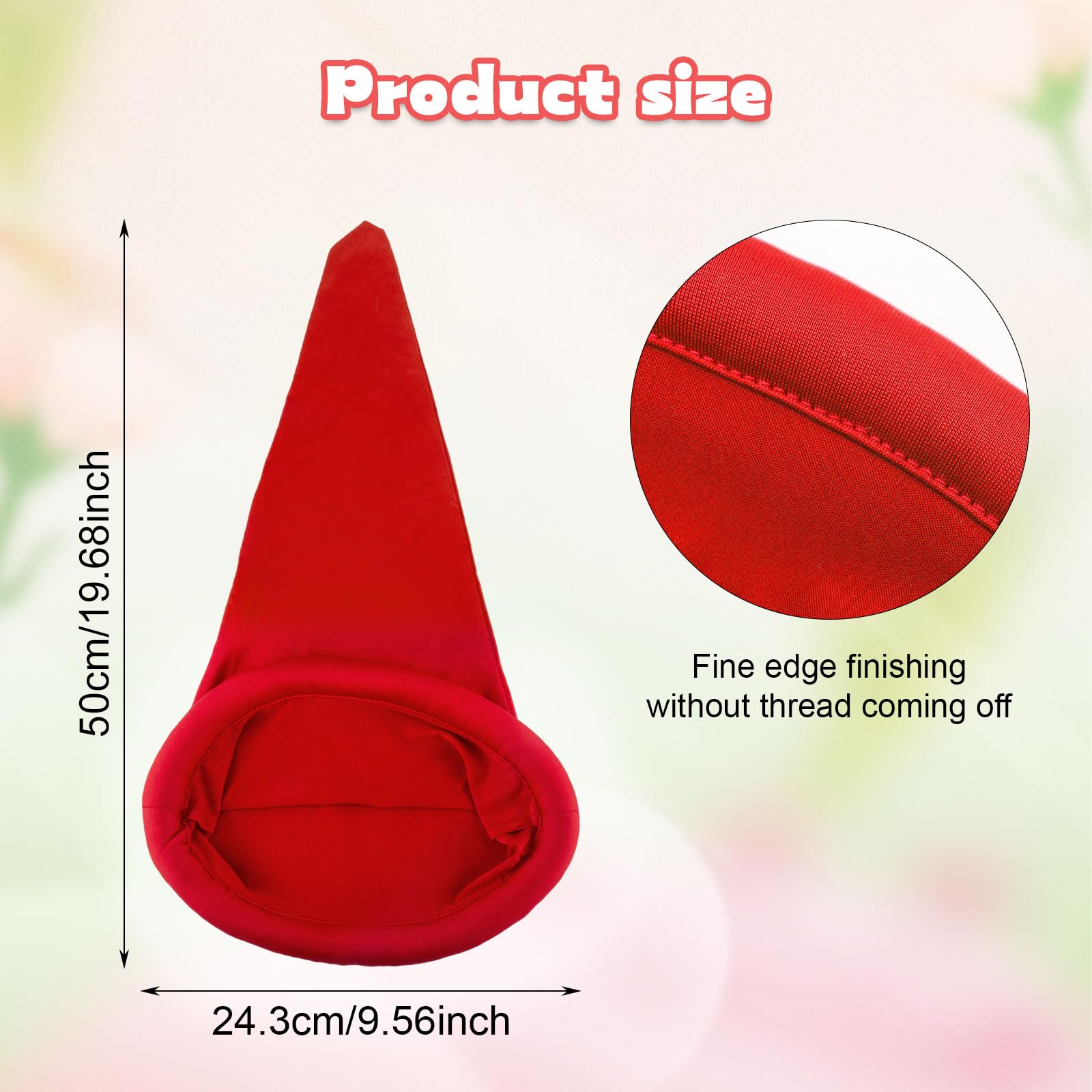 GWAWG Red Dwarf Gnome Hat, Adult Gnome Hat, Pointed Hats Perfect for Parties Halloween, Christmas - Image 2