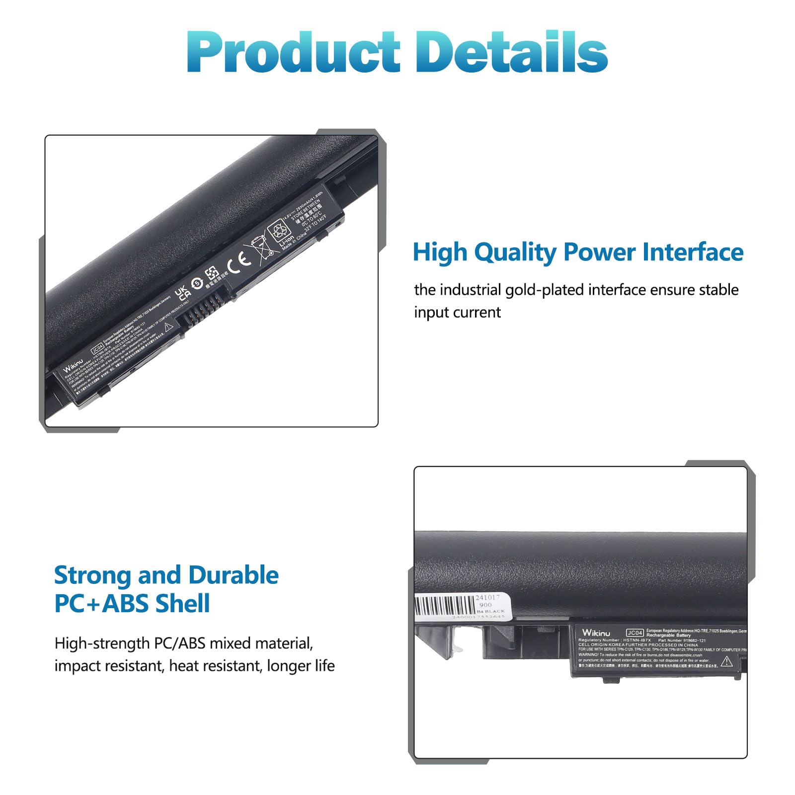 2850mAh JC04 919701-850 919700-850 Batterie de Rechange pour HP Pavilion 250 G6 JC03 919682-831 919681-221 919682-121 919682-421 pour HP 15-BS015DX 15-BS000 15-BS070WM