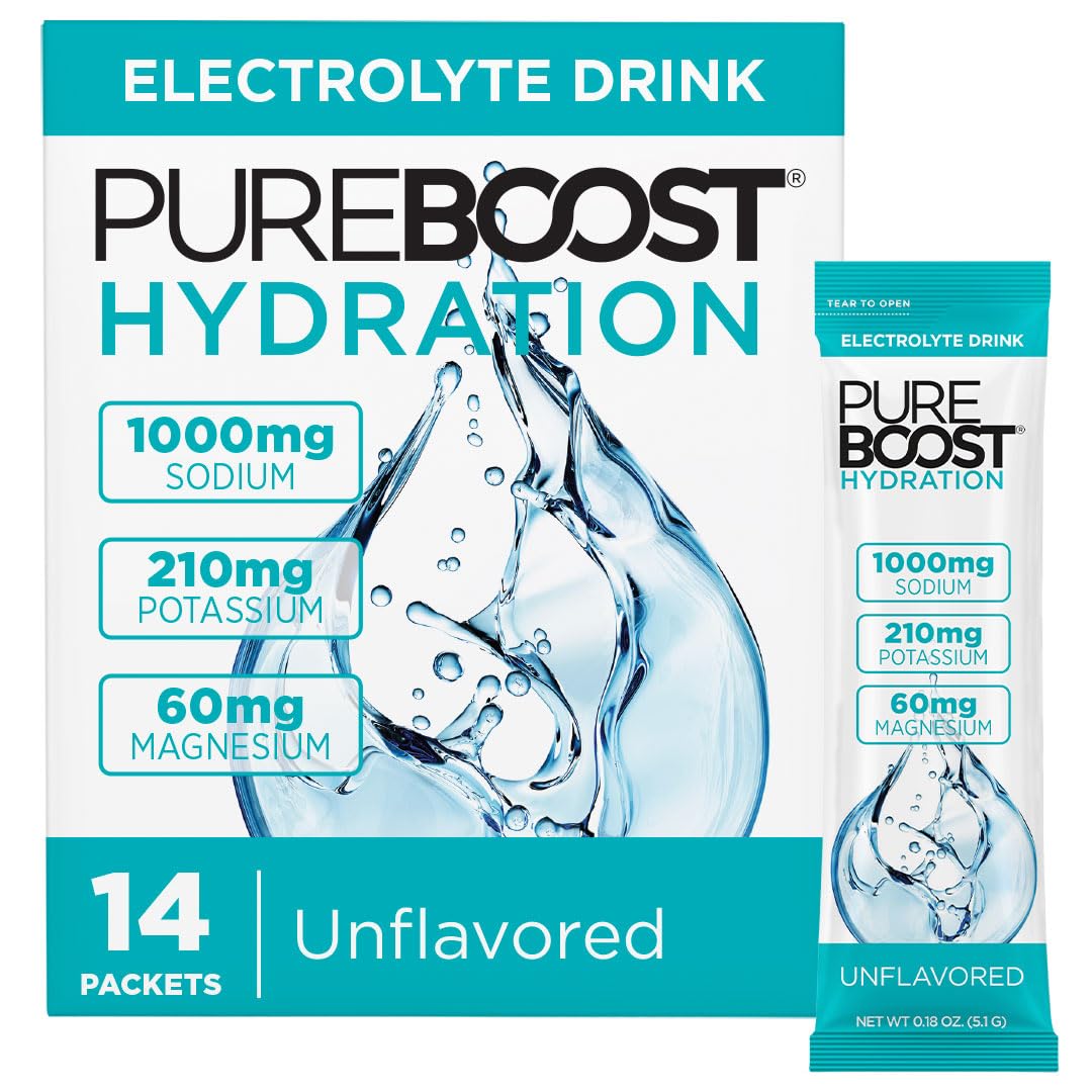Pureboost Sugar-Free Electrolyte Hydration Packets, Unflavored 14ct