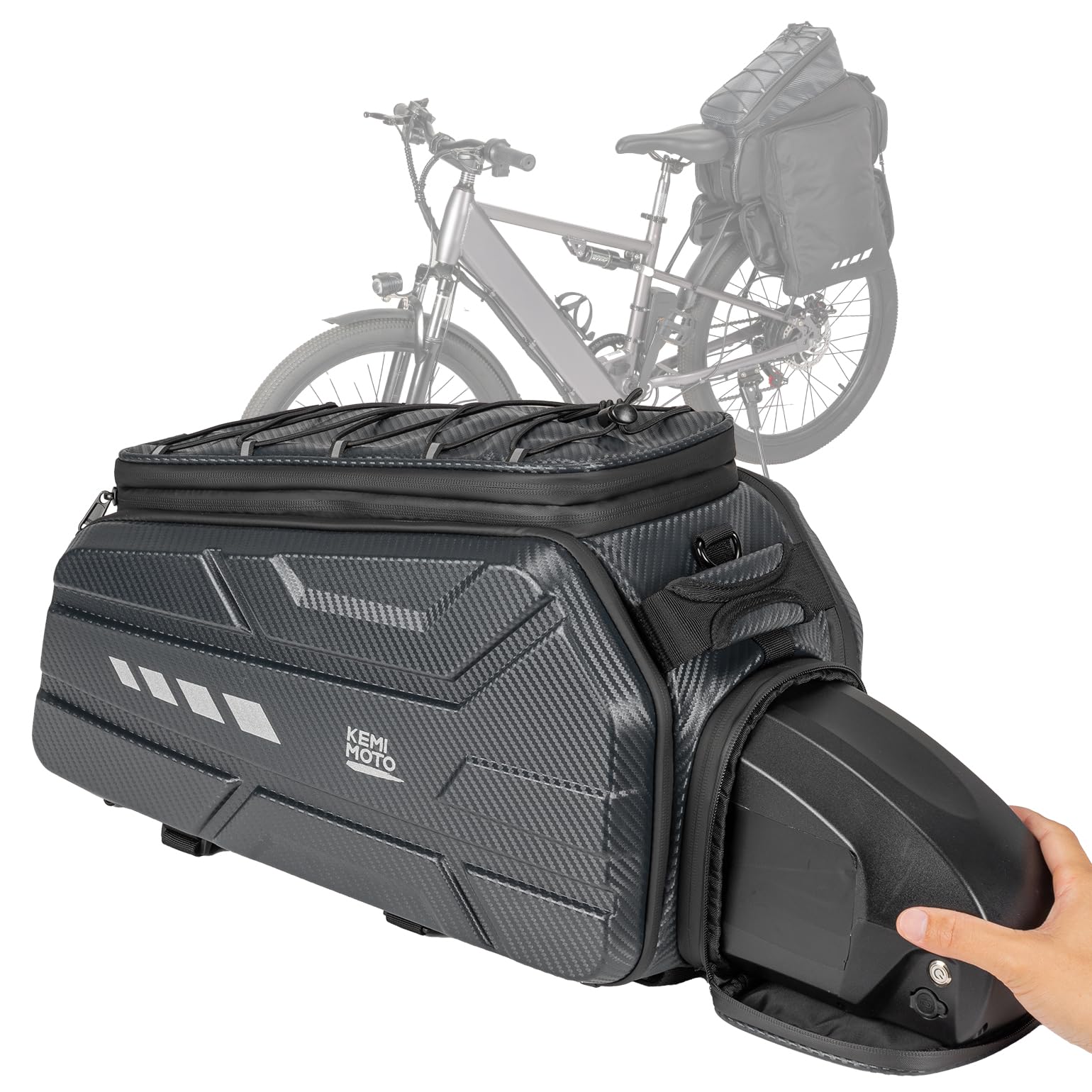 KEMIMOTO Ebike Rear Bike Rack Bags 40L, EVA Hard Shell Bag