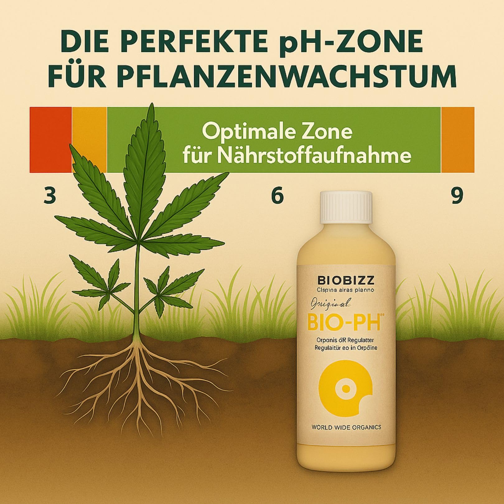 BioBizz Bio pH- Menos 5 Liter - Crecimiento de cultivo biológico natural con reducción de pH para interiores Fertilizante ph Minus Liquid