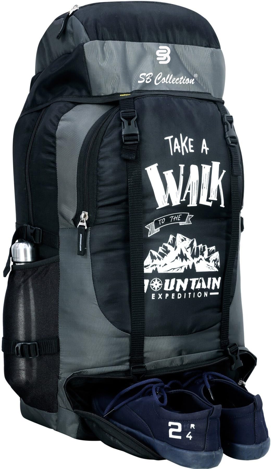 SB Collection 60 L Hiking Rucksack, Water Repellent 600D Oxford Canvas, Unisex Trekking and Camping Travel Bag-image-2