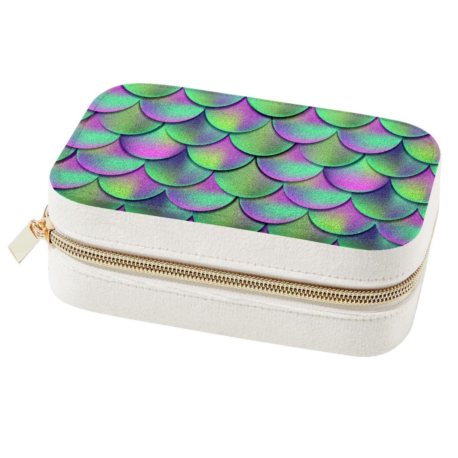 Boîte à bijoux de voyage verte style sirène pour organiser vos week-ends