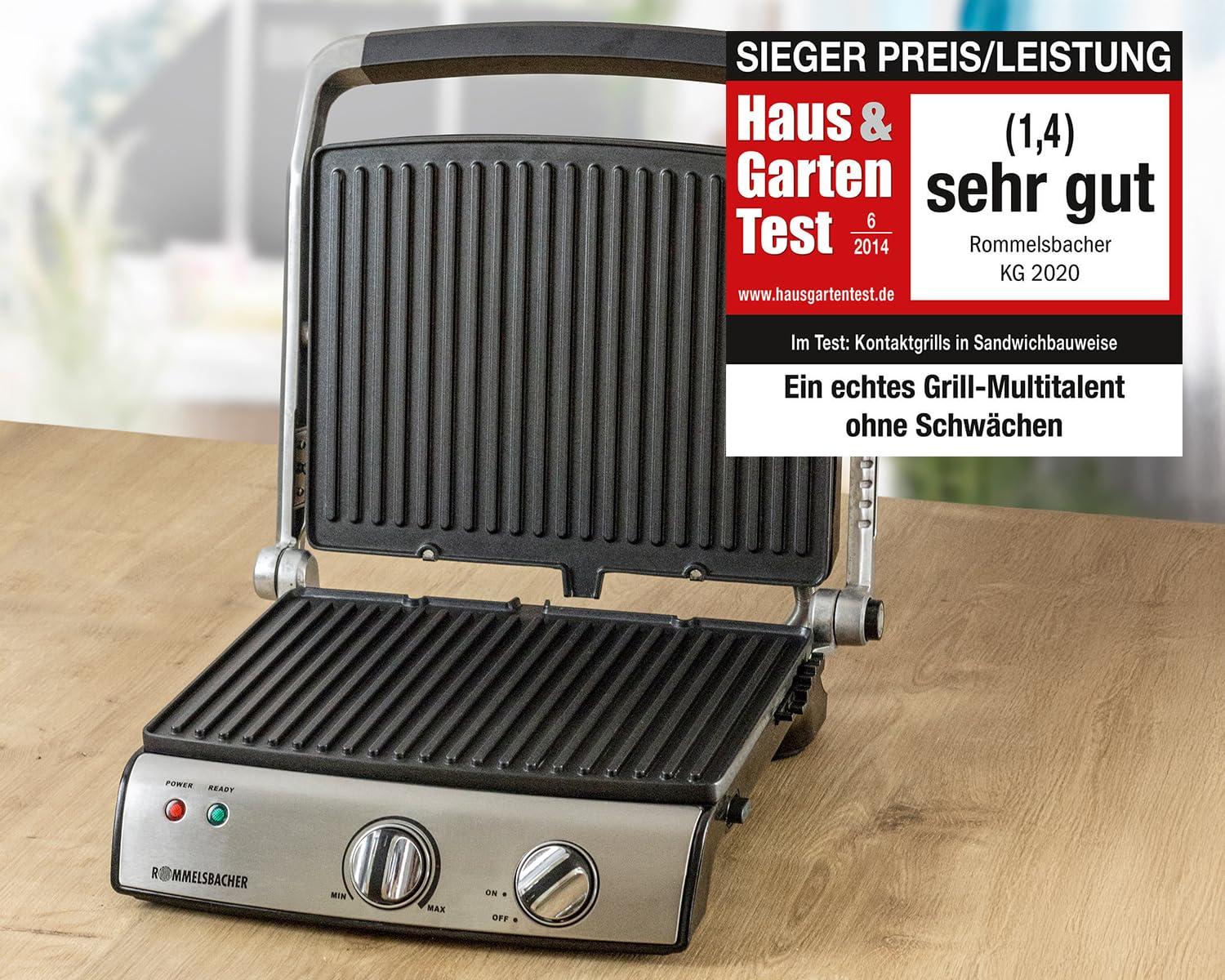 Rommelsbacher Grill kontaktowy, stal nierdzewna