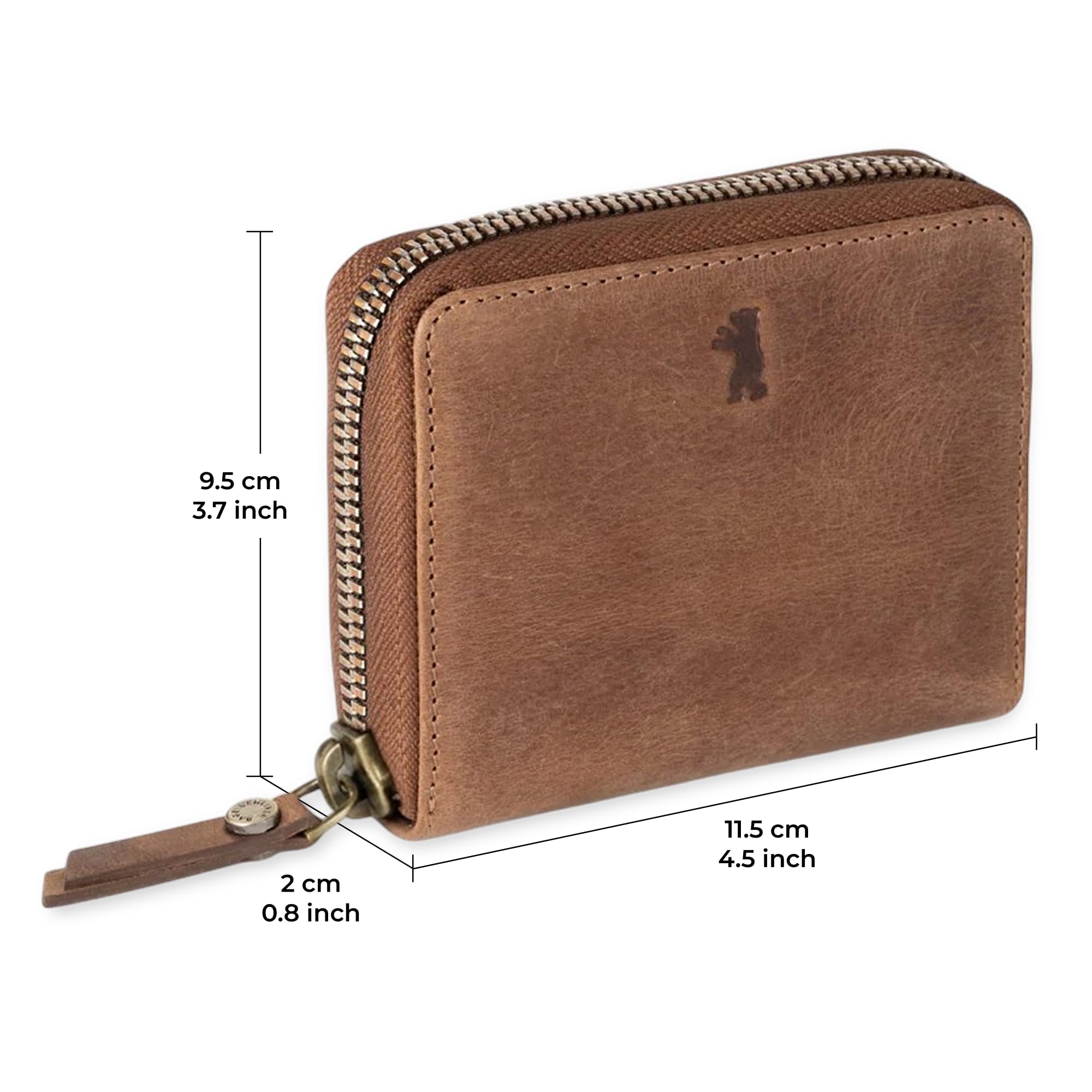 Berliner Bags Vintage Geldbörse Palermo, Kleines Portemonnaie Damen, Geldbeutel aus Leder, mit TÜV-geprüftem RFID-Schutz, inkl. Geschenk-Box, für Damen – Braun
