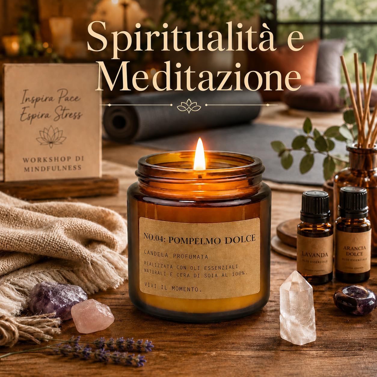 Candele Profumate Set di 8 Pezzi in Vetro, 800g Cera di Soia Profumo di Rose, Legno di teak, Amber, Menta und Grapfruit Aromaterapia Set Candele Compleanno Regalo per Mamma, Durata Fino a 200 Ore