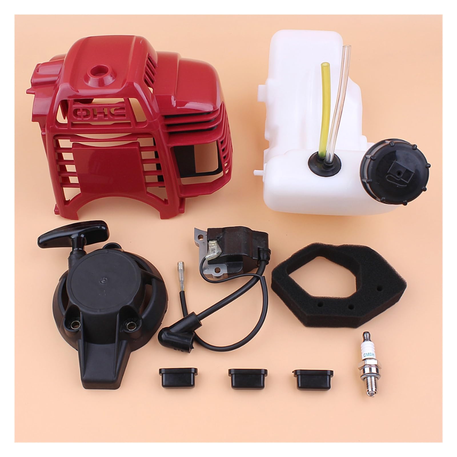 Juego de tanque de combustible de bobina de encendido de arranque de cubierta de cilindro for cortacésped desbrozadora de Motor de gasolina GX25 GX 25 25cc