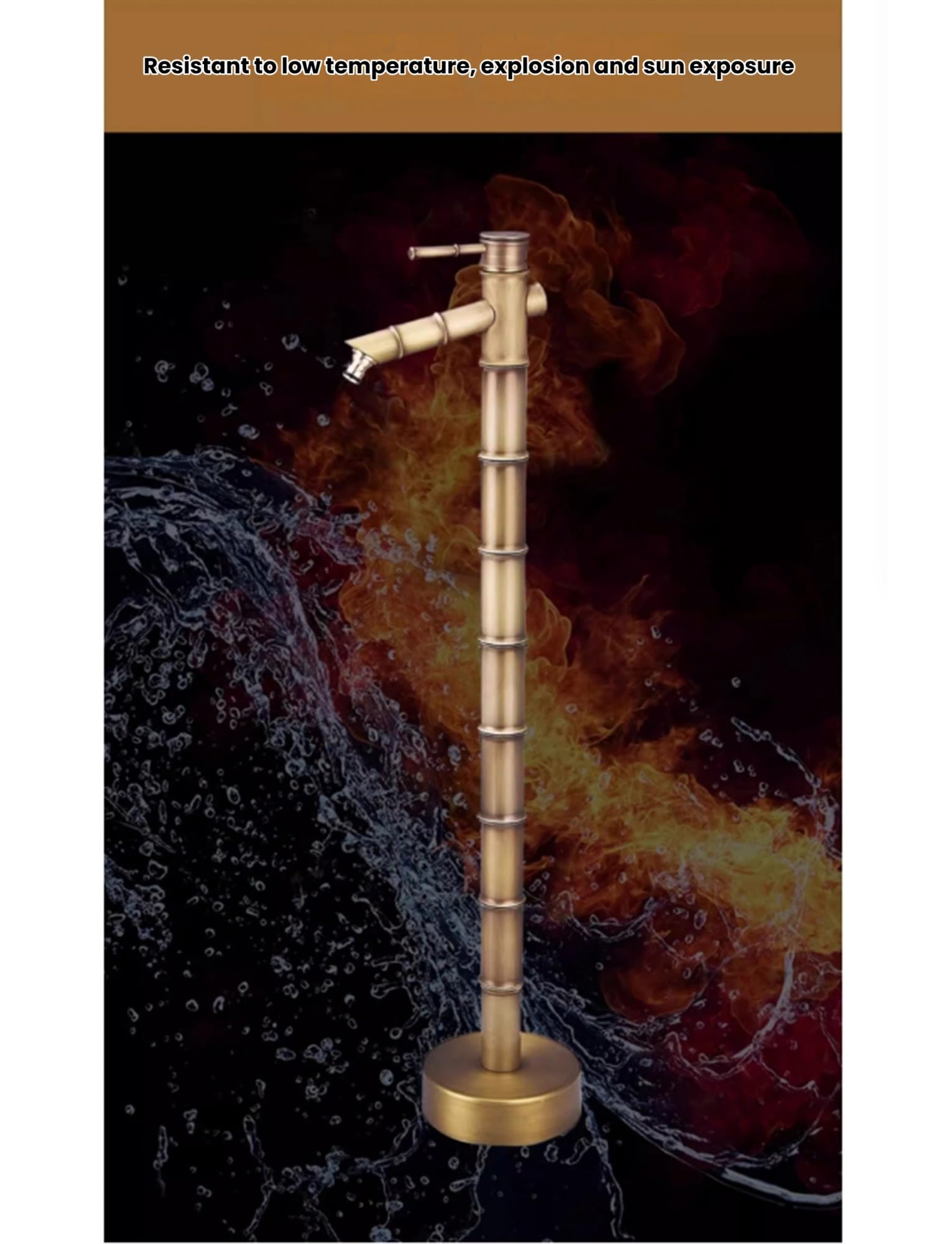 Fuente de grifo antigua, columna de agua de bambú de cobre para jardín, hidrante decorativo para patio