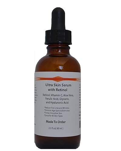 Suero Ultra Skin con Retinol, Vitamina C, Aloe Vera, Ácido Ferúlico, Glicerina y Ácido Hialurónico (2.3oz)