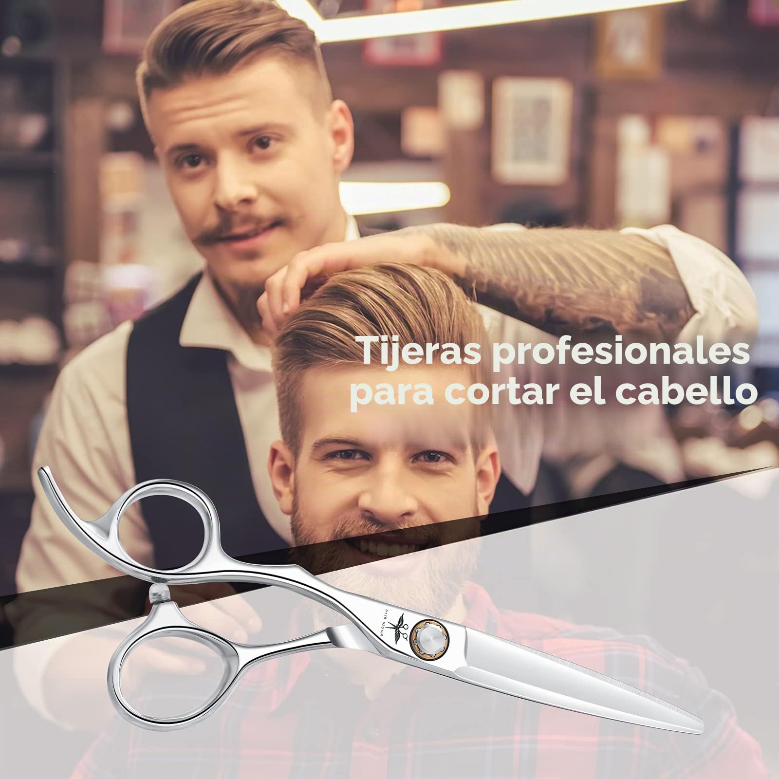 Tijeras Peluquería 6 Pulgadas Acero Inoxidable para Uso Profesional | Acero inoxidable y diseño ergonómico para cortes cómodos y precisos.