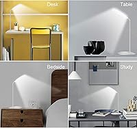 Vista 7 de Deeplite - Lámpara de escritorio LED con cuello de ganso flexible de 3 niveles de brillo, lámpara de mesa operada por batería de 5 W, control