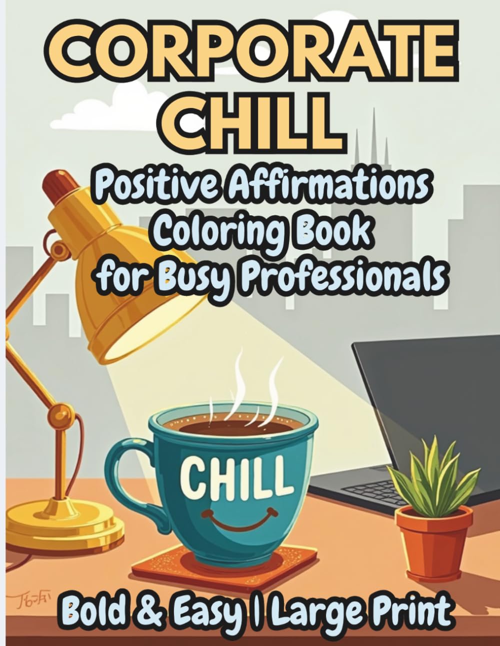 Corporate Chill: A Bold and Easy Positive Affirmations Coloring Book for Busy Professionals: 50 Large Print Designs For stress Relief and Motivation (Bold & Easy Cozy Coloring Books)