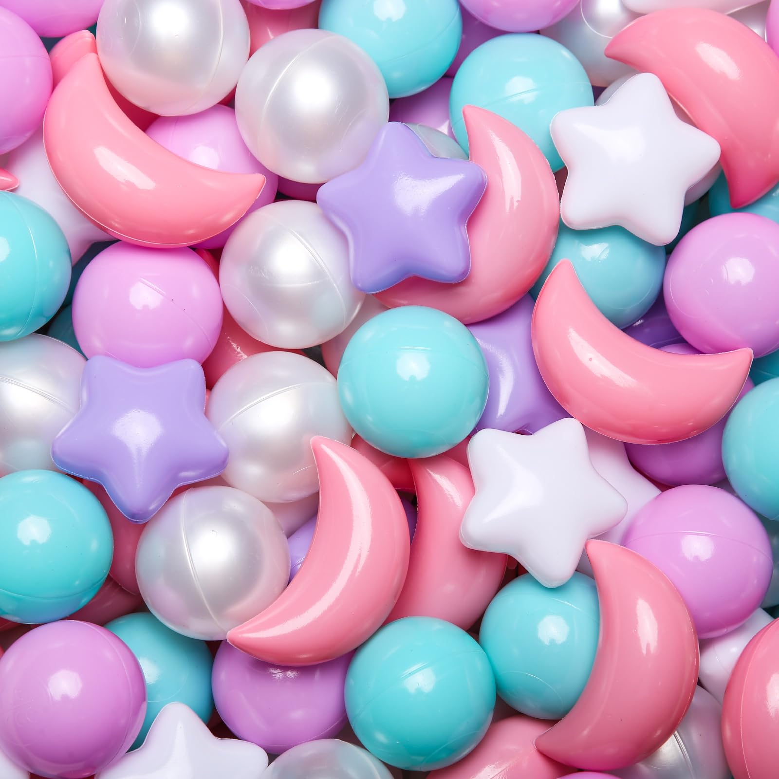 GOGOSO Ball Pit Balls Shapes Stars for Toddlers Ball Pit Play Tent, Baby Pool Water Toys, Kiddie Pool, Party Decoration, Photo Props