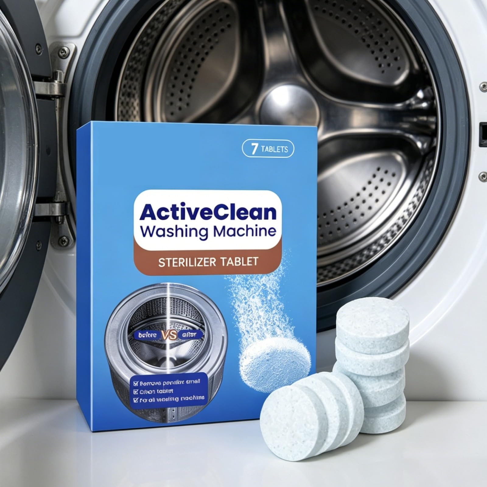 Waschmaschinenreiniger-Tabletten Waschmaschinenreiniger-Tabs Tiefenreinigung(3 Boxed)
