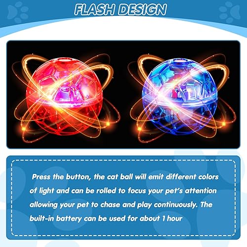 Miniatura 3 de Sratte Pelota de gato con luces LED de movimiento activadas por movimiento, intermitente, iluminada, para perro, juguetes interactivos para mascotas