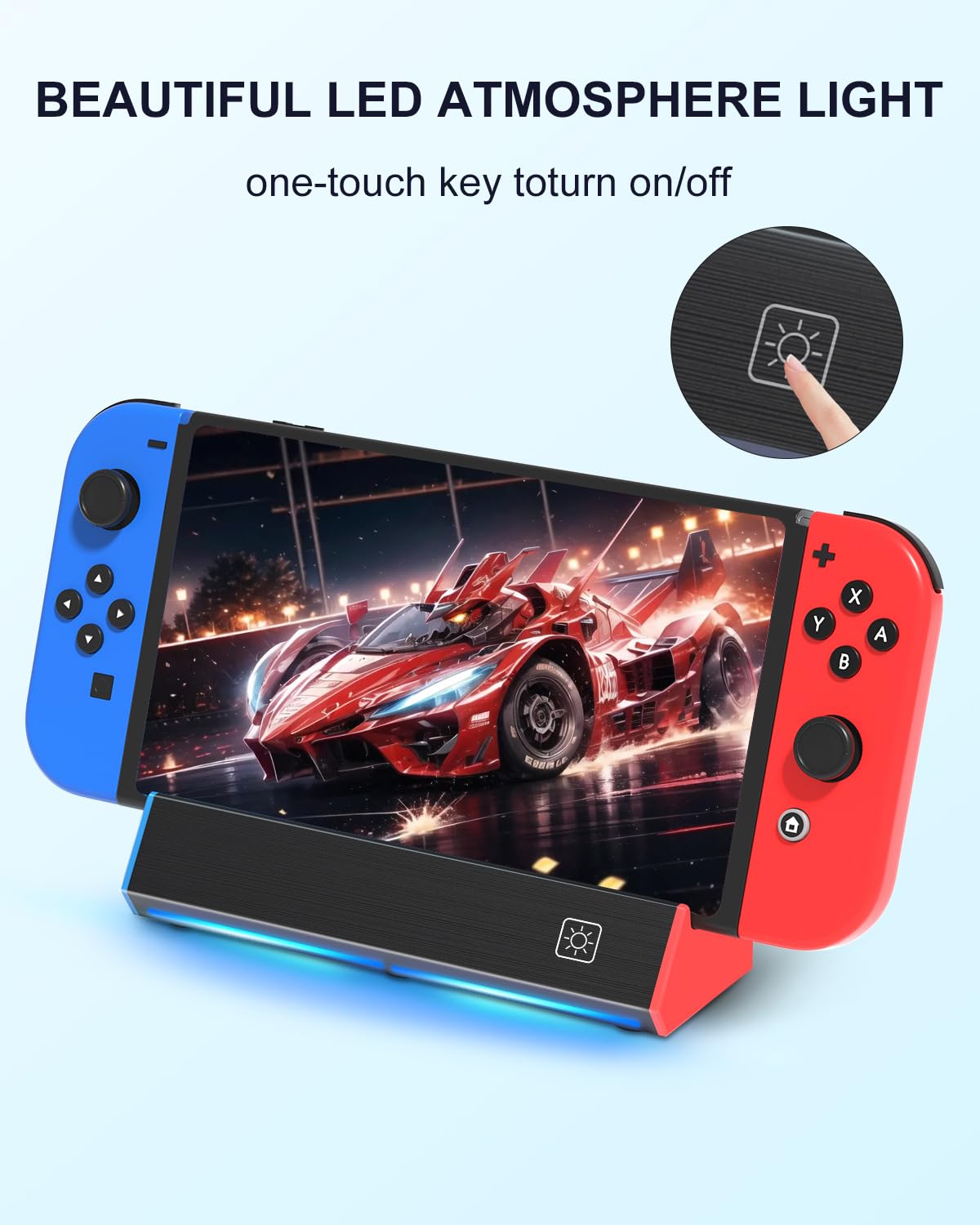 iPLYGAM Stacja dokująca do telewizora z portem Ethernet LAN 1000 Mb/s / port HDMI 4K, przenośna stacja dokująca do Nintendo Switch/Switch OLED, zapasowy oficjalny stojak na stację dokującą (bez kabla