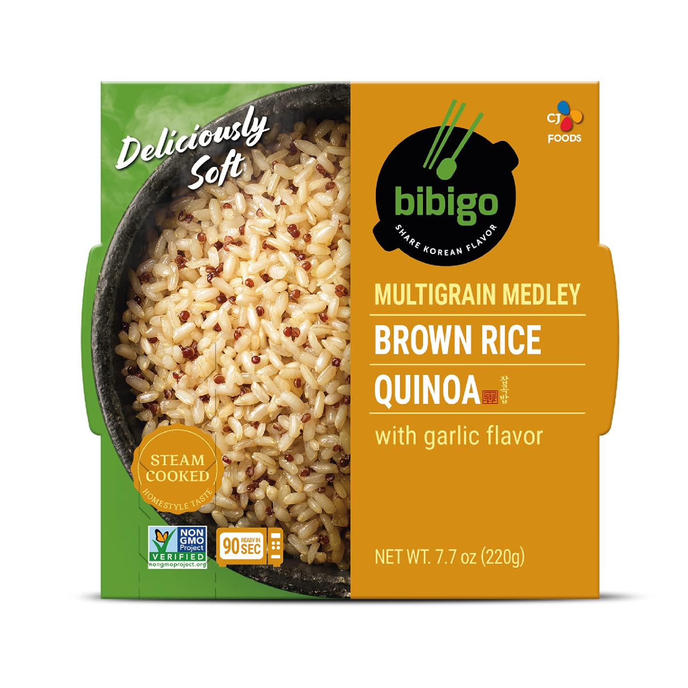 bibigo Multigrain Rice Brown & Quinoa Rice, Garlic