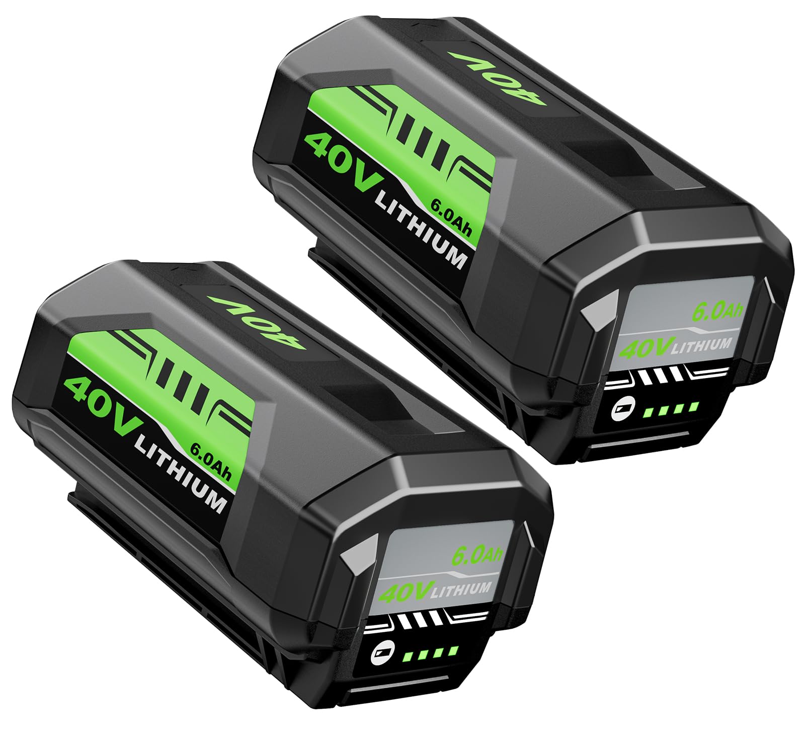 40 volt 6000mah lithium-ion battery op40602 replacement for ryobi 40v battery 6ah compatible with ryobi 40v tool and charger 2-pack red