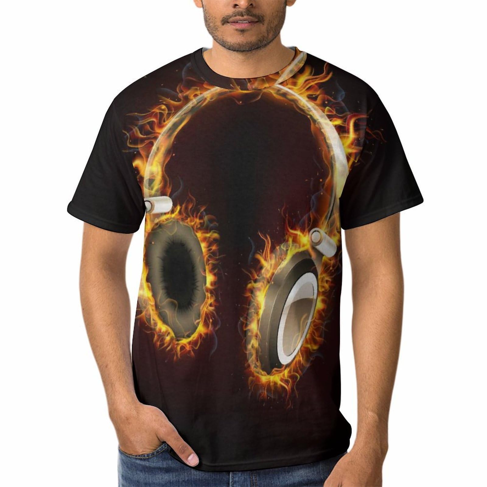 T-shirt homme casques d'écoute ample pour bouger librement - 8