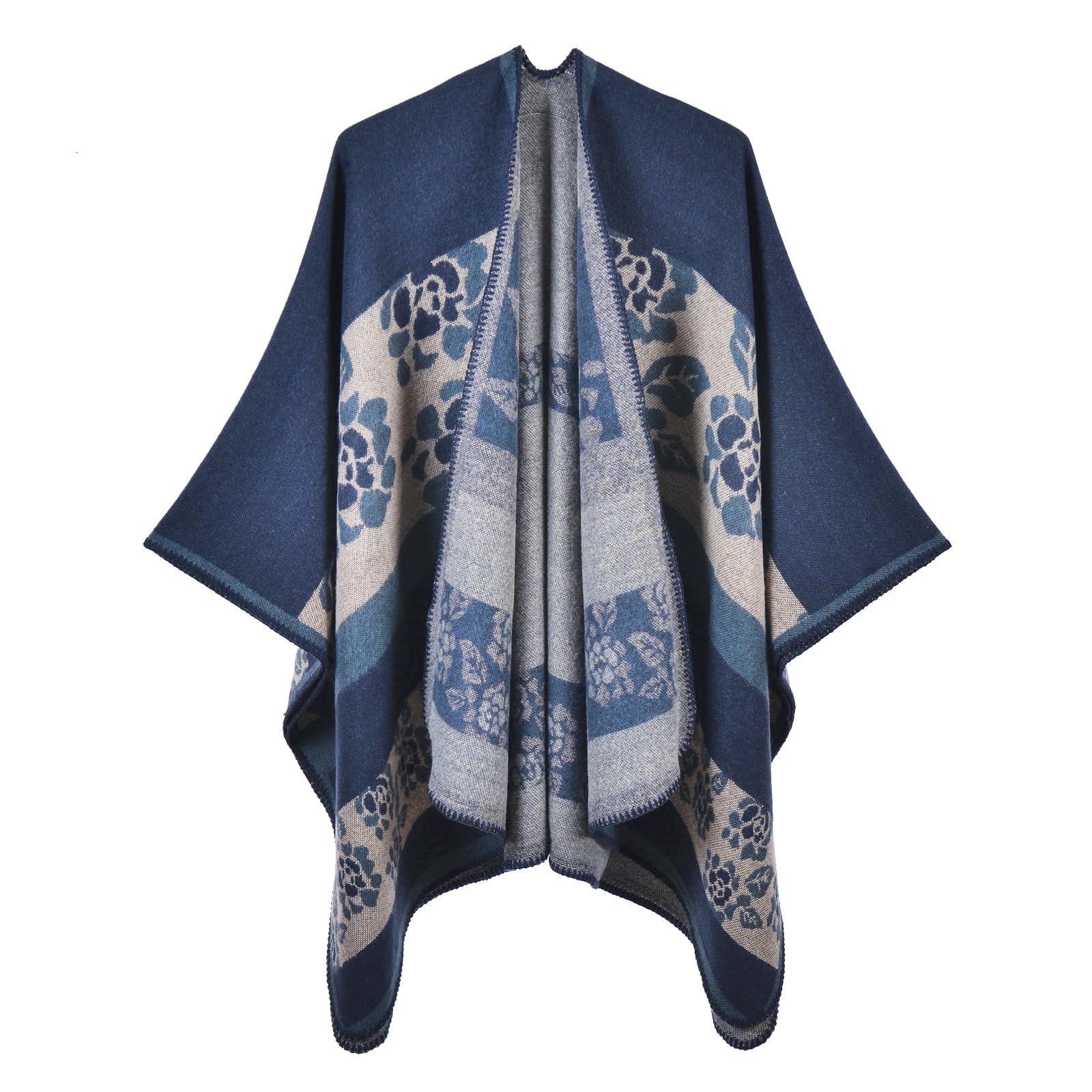 Women's Shawl Wraps Open Front Poncho Cape Oversized Sweaters Casual Cardigan Shawls for Fall Winter