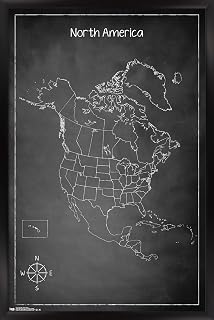 Trends International Wall Poster Chalk Map North America, 22.375 x 34