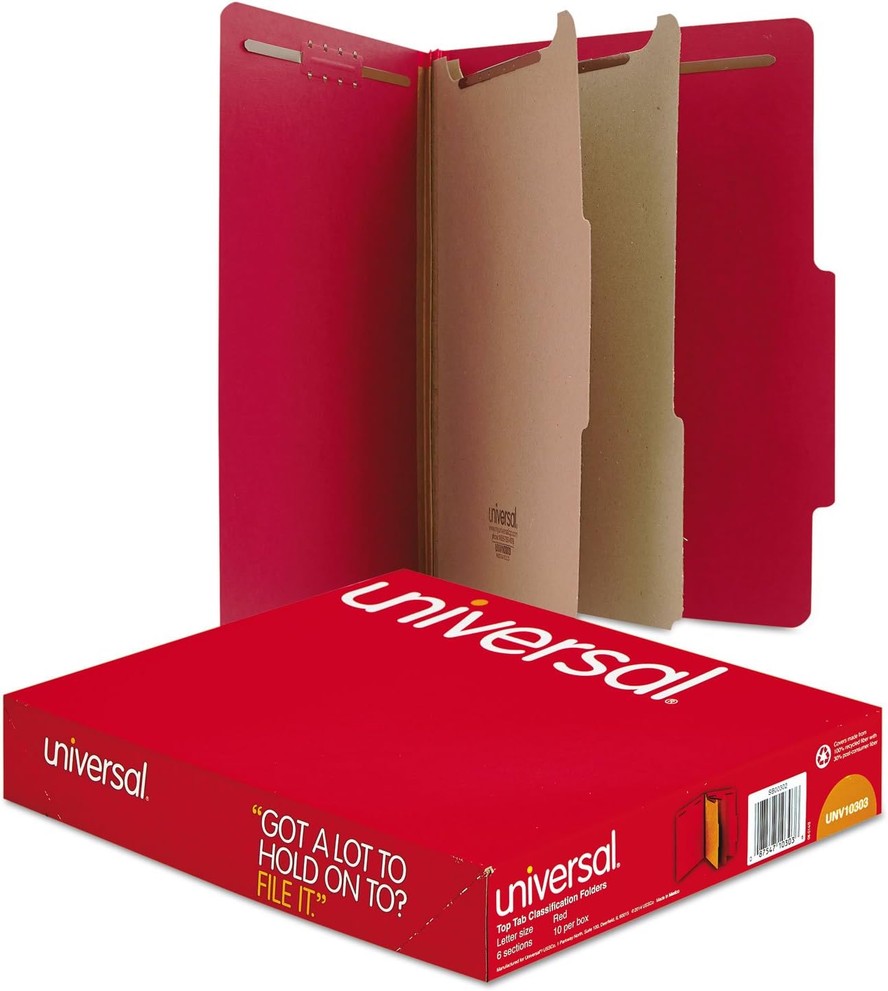 Universal 10303 Pressboard Classification Folders, Letter