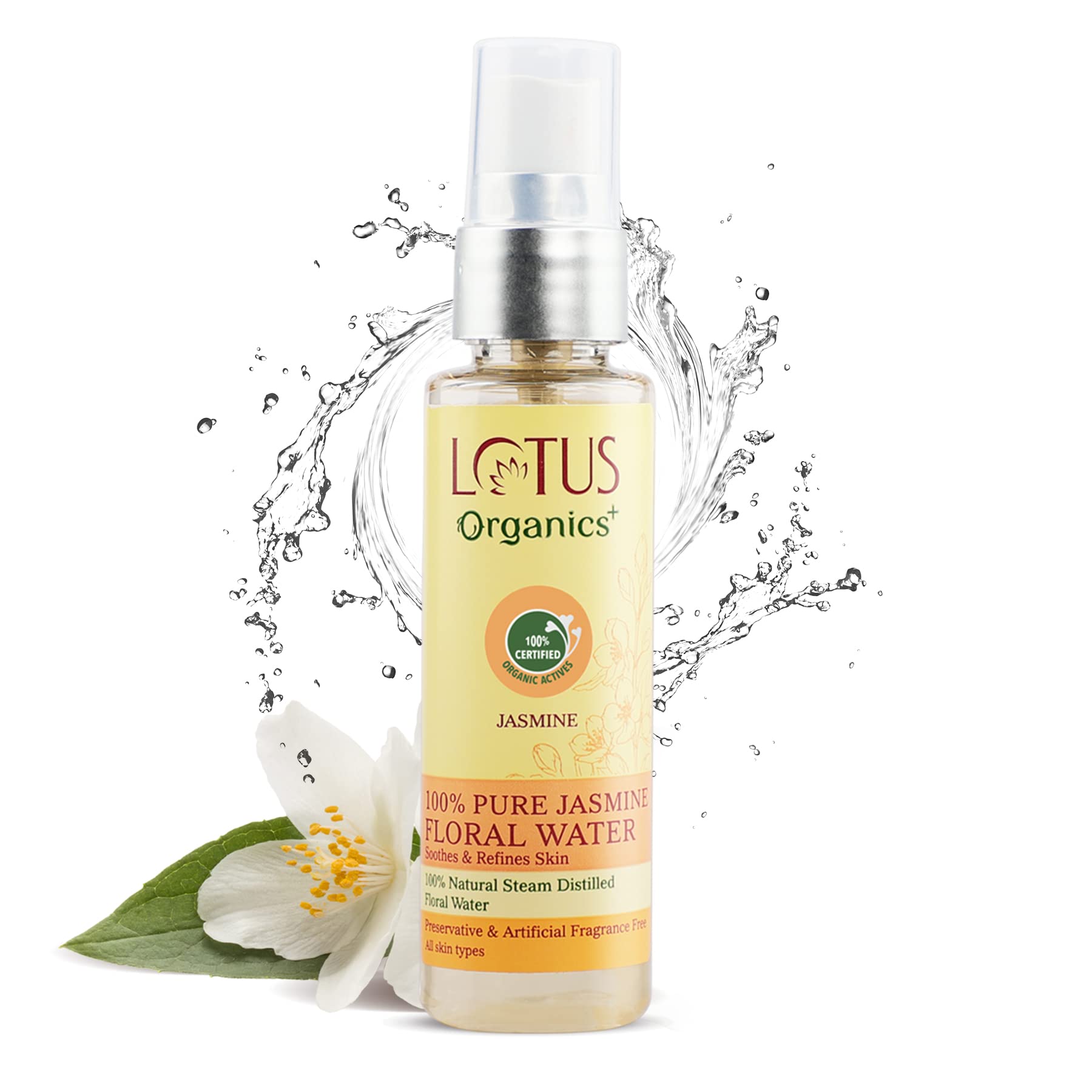 Lotus Organics+100% Pure Jasmine Floral Water 50ml