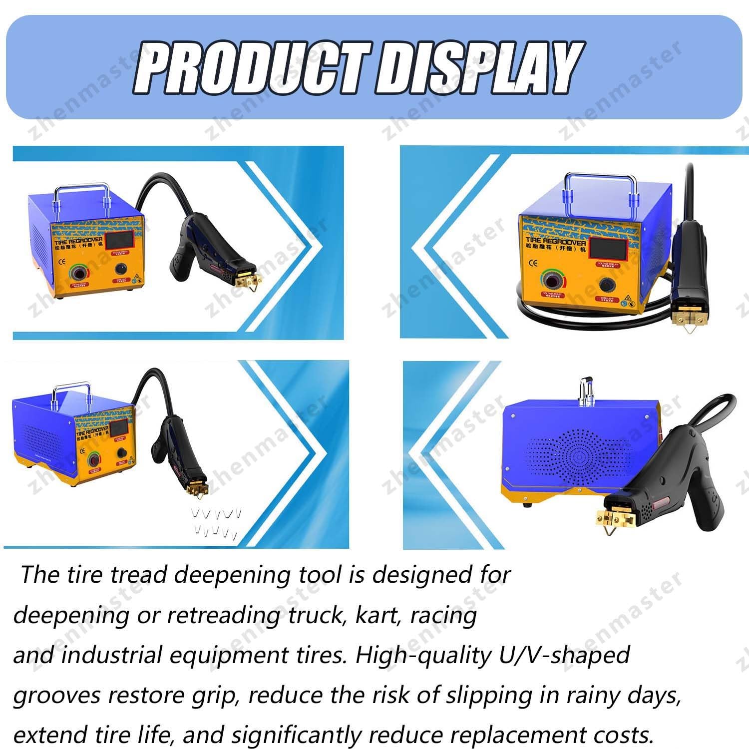 Máquina Ranuradora De Neumáticos 1000W Profesional Con 20 Cuchillas U/V, Ancho 2-14mm, Profundidad 9-14mm, Regroover Para Ruedas De Camión, Coche, ATV Y Neumáticos Industriales