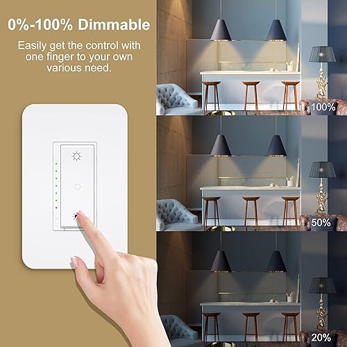 Vista 19 de Nexete Smart Wi-Fi interruptor de pared compatible con Alexa Google Assistant e IFTTT, control remoto, función de sincronización no requiere puerto.
