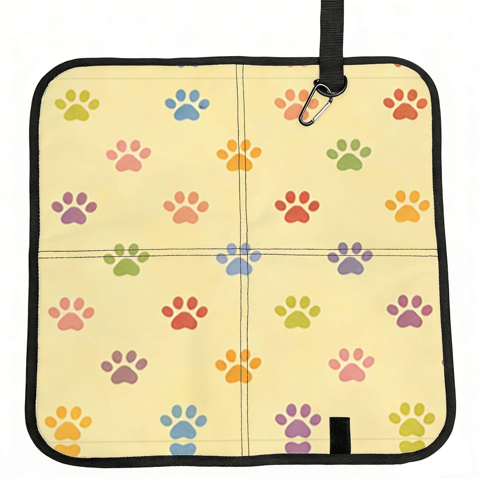 DUYIOKH Rainbow Paws Print Foldable Portable Seat Cushion for World Cup Games, Camping and Outdoor Activities