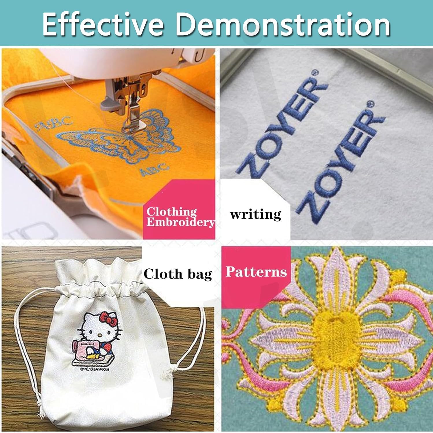 Sewing and Embroidery Machine, Electric Digital Embroidery Machine, with a 4 "X 4" / 4 "X 9.2" Embroidery Area and LCD Touch Screen, for Home Decoration, Clothing, Crafts