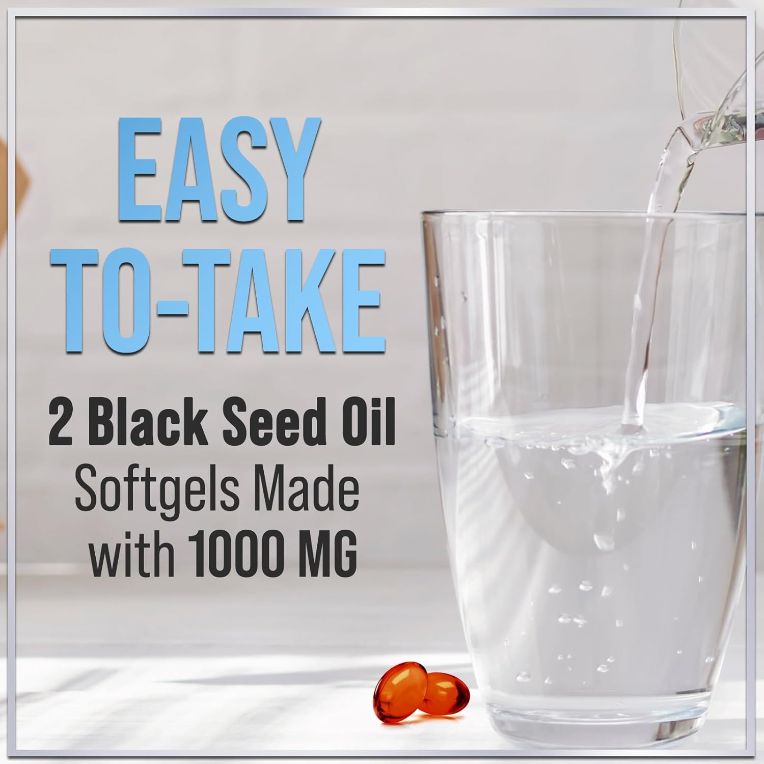 Black Seed Oil Softgels 1000mg - Premium Nigella Sativa Blackseed, Pure Natural Black Cumin Seed Oil & Antioxidant for Skin & Immune Support - Non GMO, Bottled in USA Supplement - 120 Softgels - Image 9
