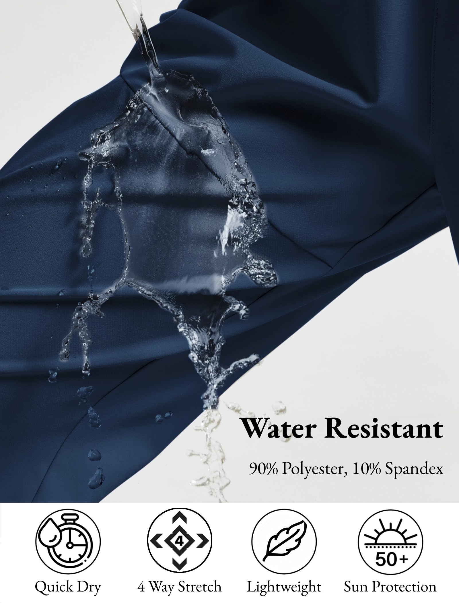 EXARUS Girls Hiking Pants Joggers Kids Quick Dry Waterproof Cargo Athletic High Waisted Lightweight Zip Pockets Dark Blue 12Y